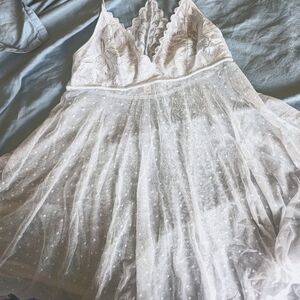 La vie en rose sheer polkadot babydoll